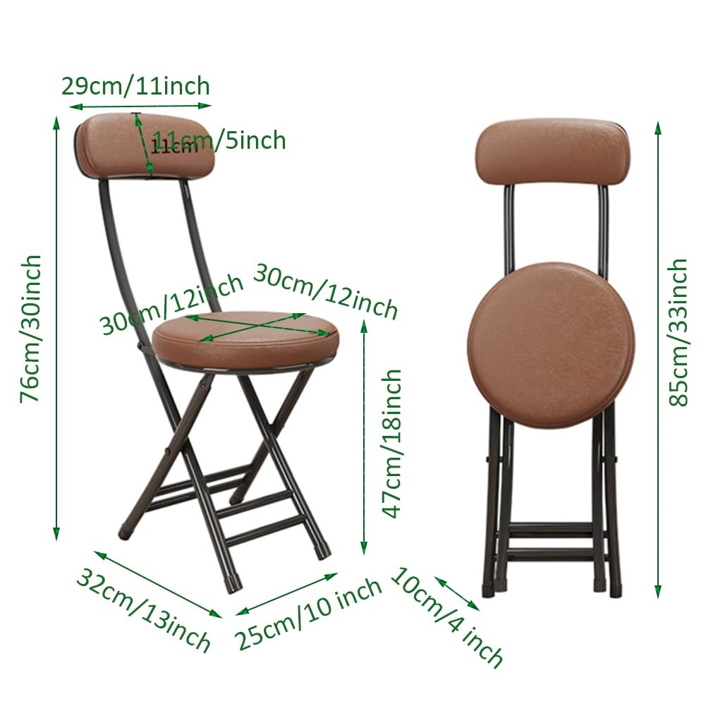 Portable Folding Cushioned Bar Stool 18 Inch Black K960