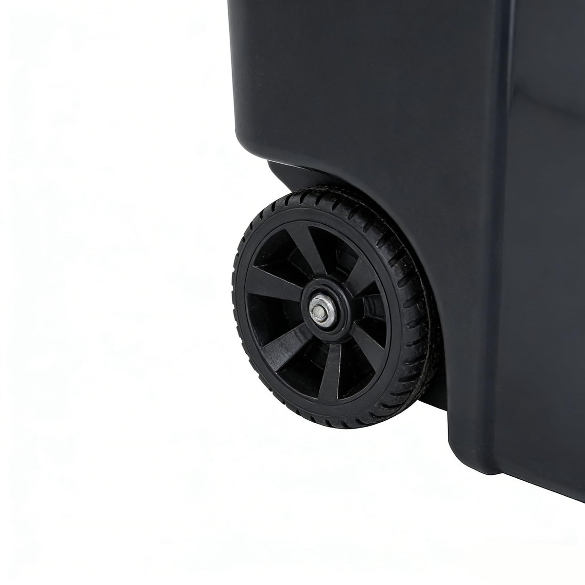 32 Gallon Wheeled Plastic Trash Can with Lid E27579