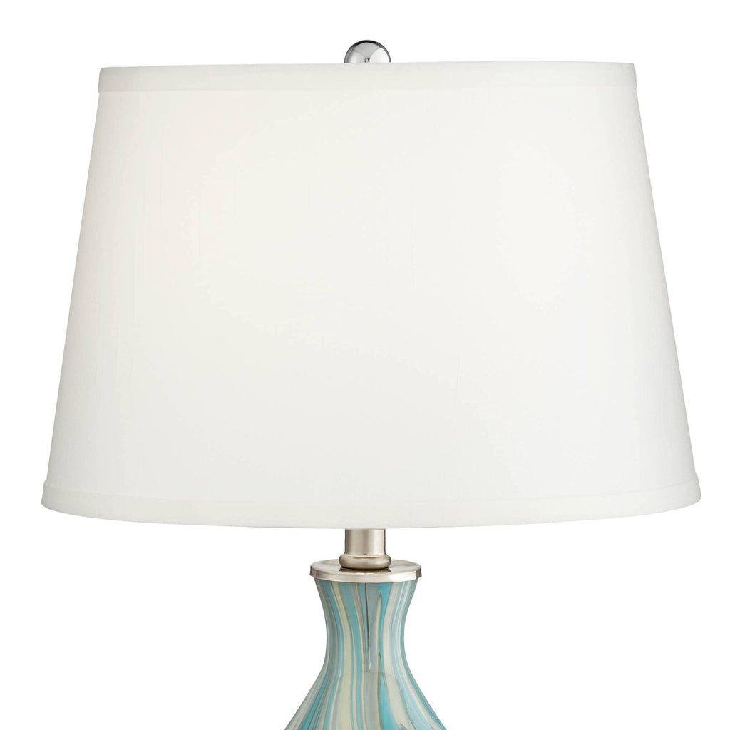 22" Blue Art Glass Table Lamp D385