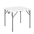 White Plastic Folding Card Table with Carrying Handle I929