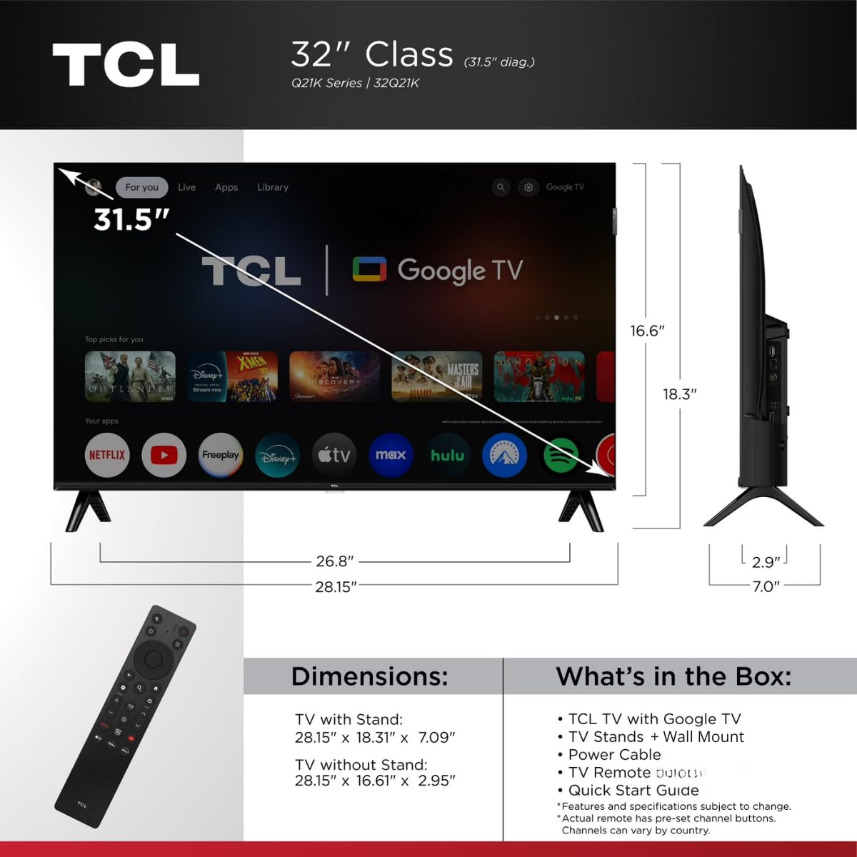 32" QLED Smart TV with Google TV V4330