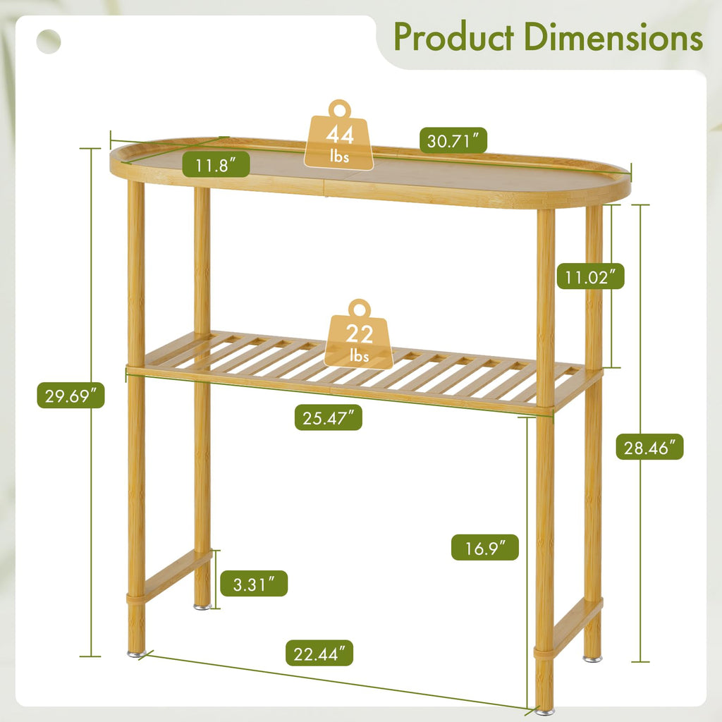 Bamboo 2-tier Oval Top Console Table I2410