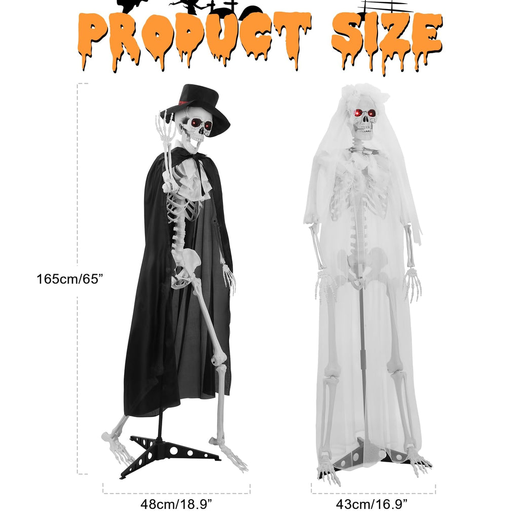 Halloween Skeleton Decor, 5.4 ft Posable L816861