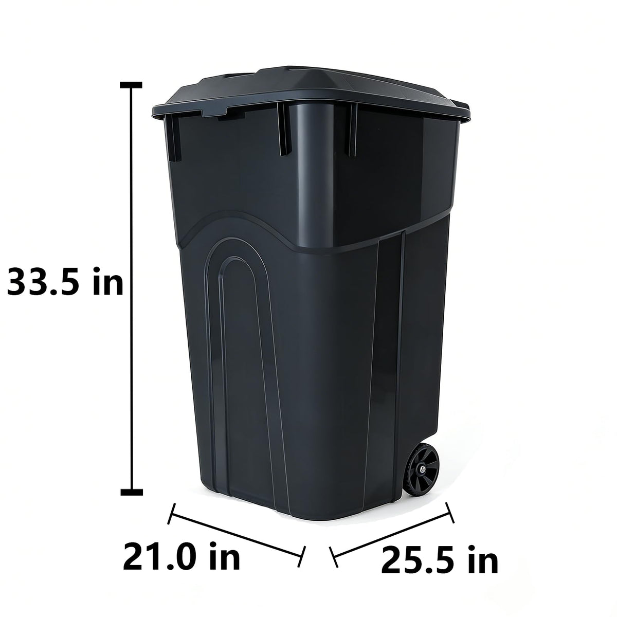 32 Gallon Wheeled Plastic Trash Can with Lid E27579