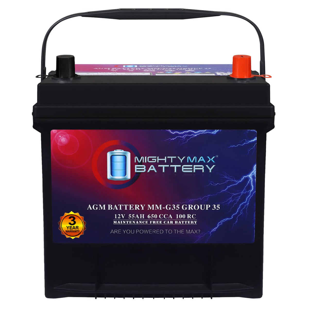 12V 55Ah AGM Replacement Battery W3610