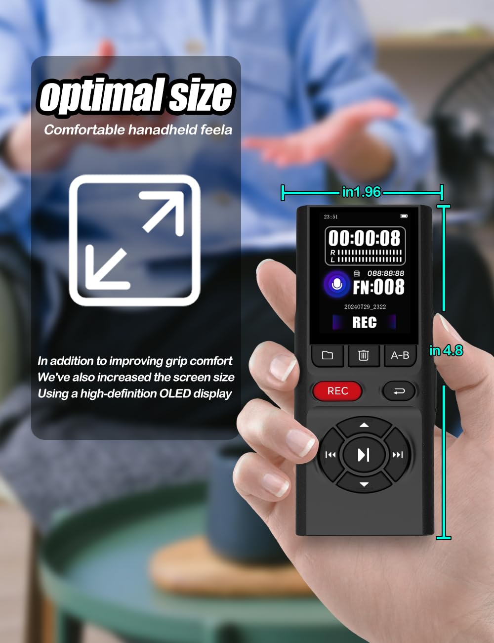 64GB Digital Voice Recorder with Playback USB O29504
