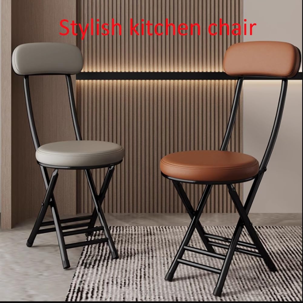 Portable Folding Cushioned Bar Stool 18 Inch Black K960