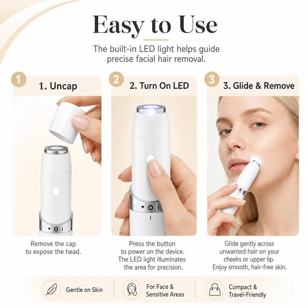 Portable Electric Facial Hair Remover with LED Light F5134