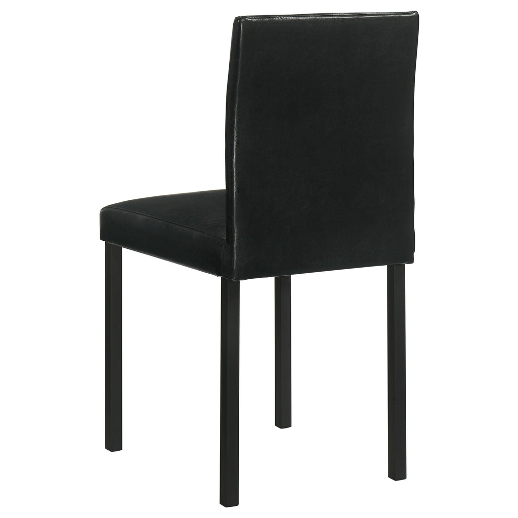Black Faux Leather Dining Side Chair Set of 4 T589