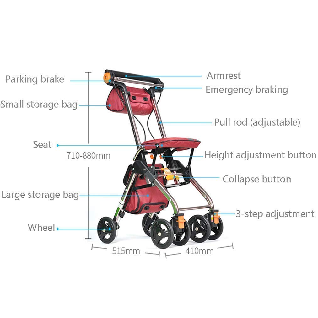 Portable Rollator Walker with Seat F80290