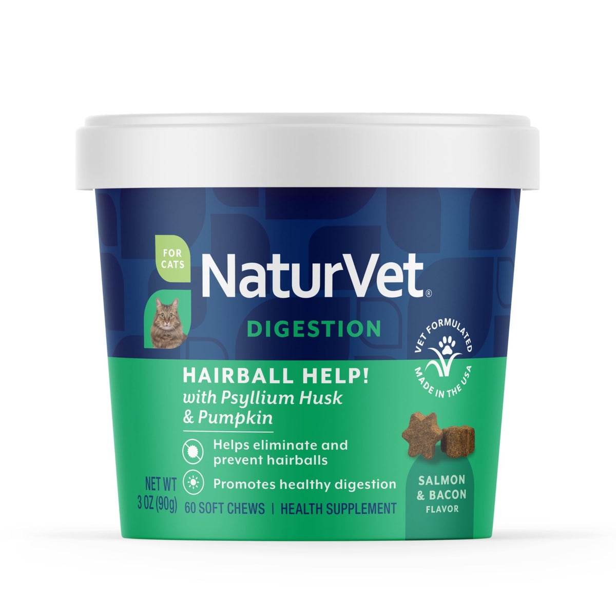 Hairball Aid Supplement for Cats Plus Pumpkin 60 Soft Chews S32841