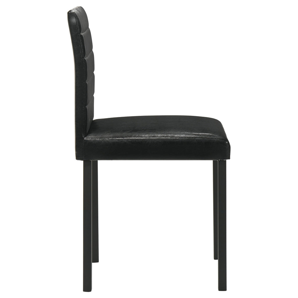 Black Faux Leather Dining Side Chair Set of 4 T589