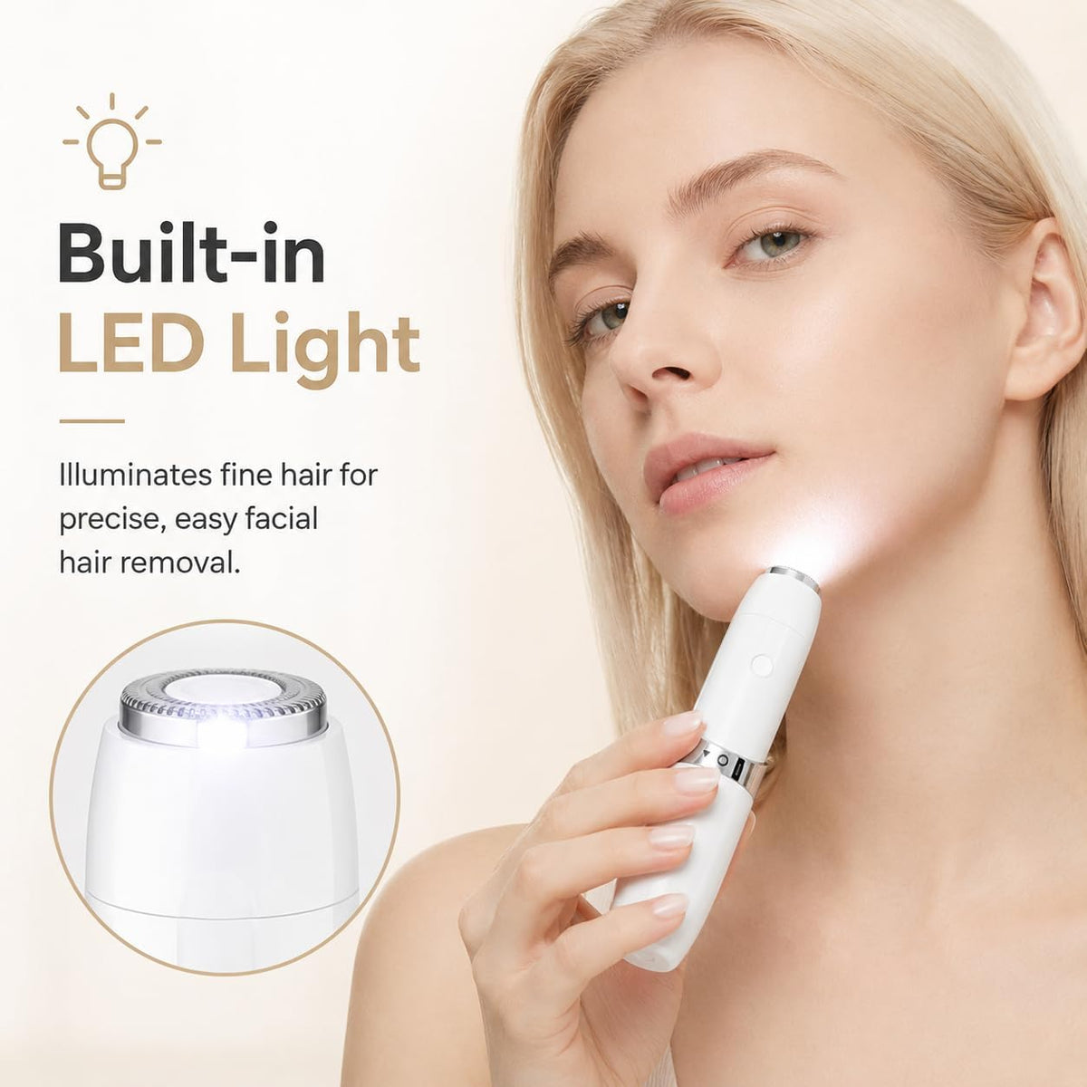Portable Electric Facial Hair Remover with LED Light F5134