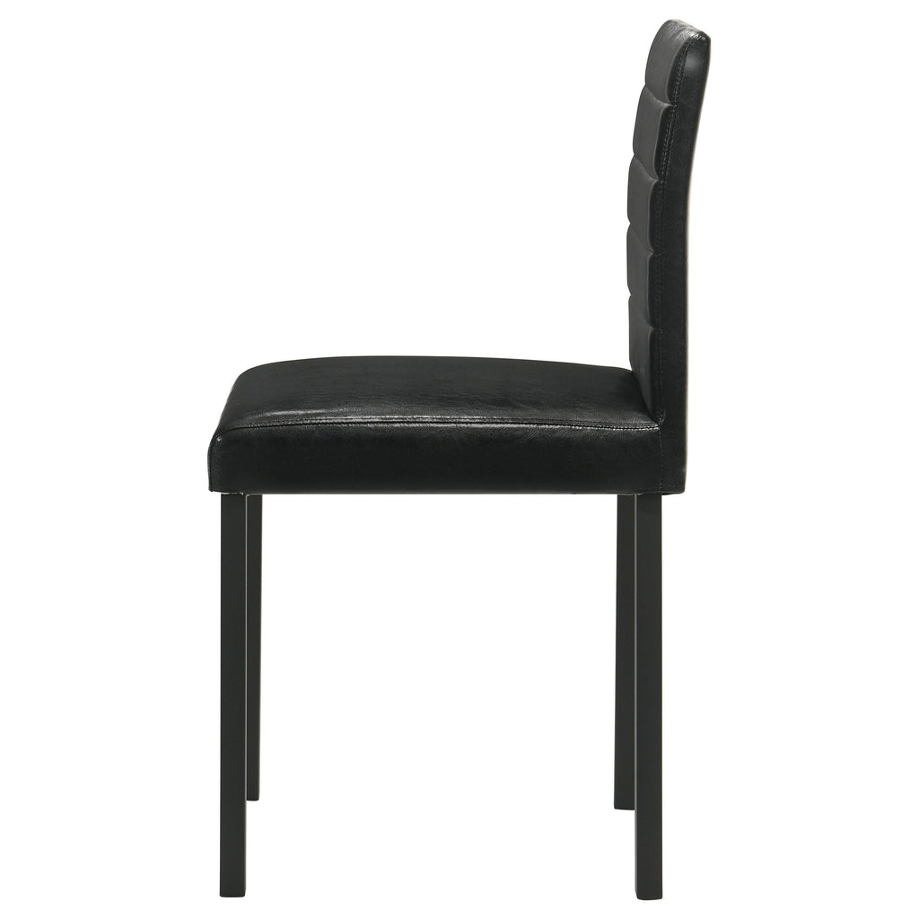 Black Faux Leather Dining Side Chair Set of 4 T589
