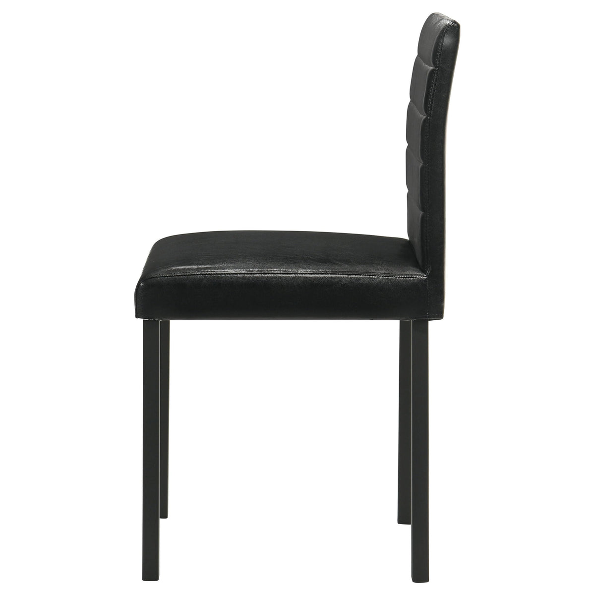 Black Faux Leather Dining Side Chair Set of 4 T589