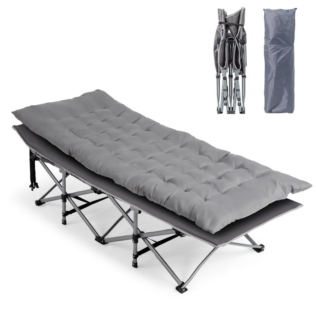 Folding Camping Cot Bed with Mattress and Pillow H157274