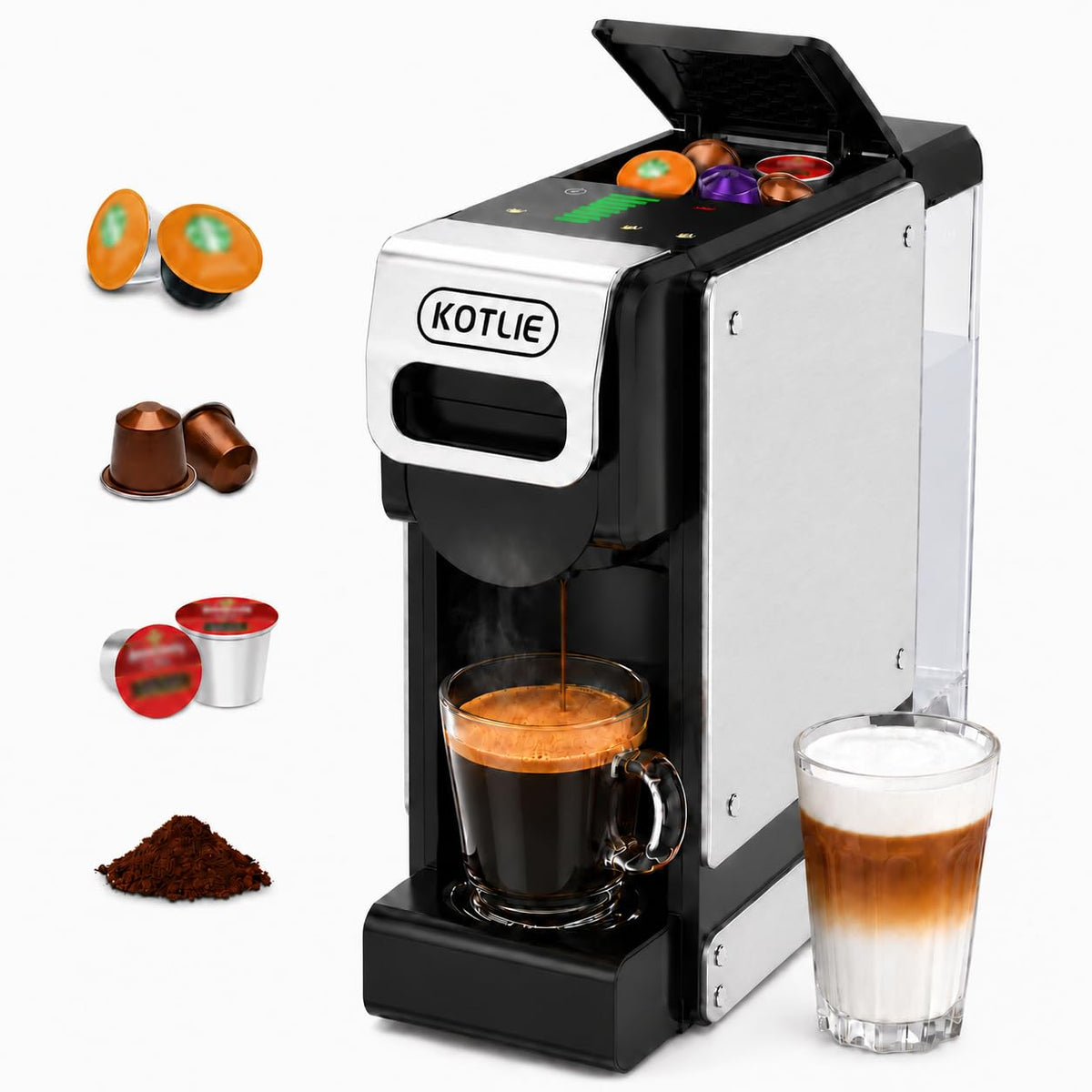 19 Bar Single Serve Coffee Maker with 34 Oz Reservoir G4648