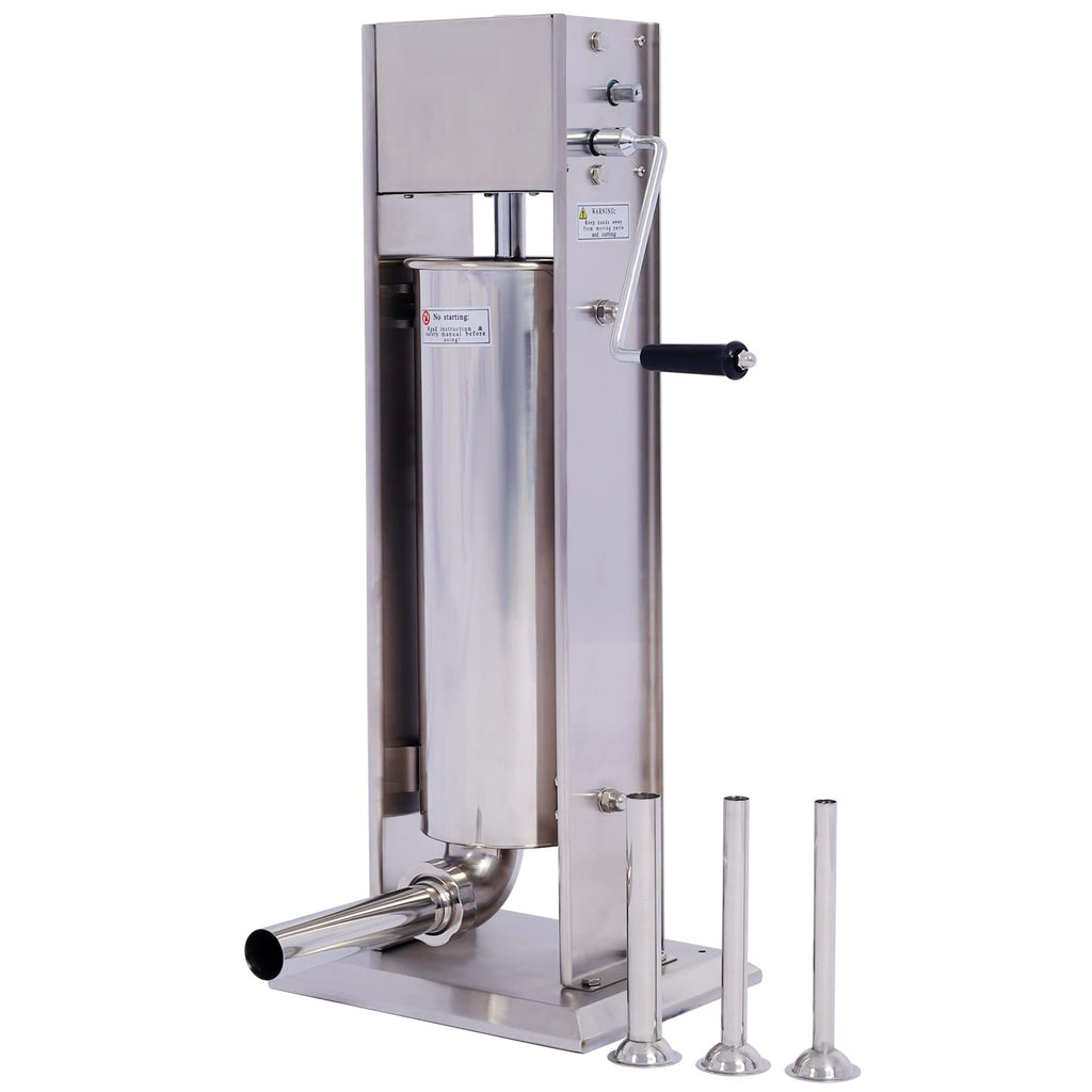 Stainless Steel Dual Speed 15lb/7L Sausage Stuffer with 4 Nozzles R65096