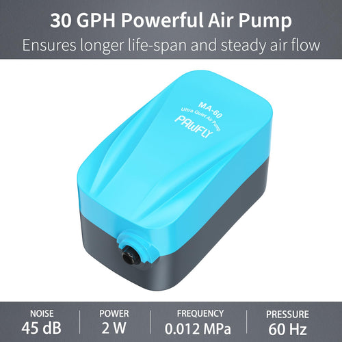15-40 GPH Compact Quiet Aquarium Air Pump with Air Stone R68746