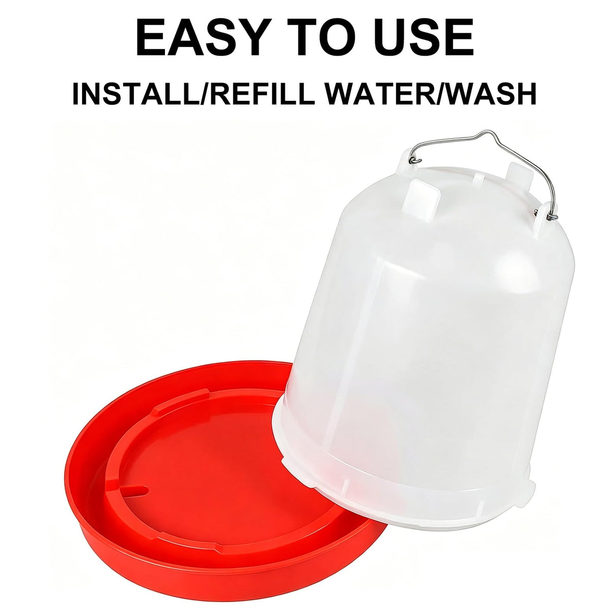 2 Pack 2 Gallon Plastic Poultry Waterer Q2671
