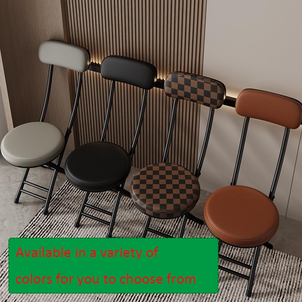 Portable Folding Cushioned Bar Stool 18 Inch Black K960