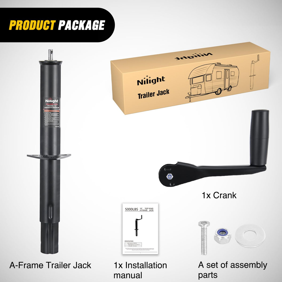5000 lbs A-Frame Trailer Tongue Jack J47560