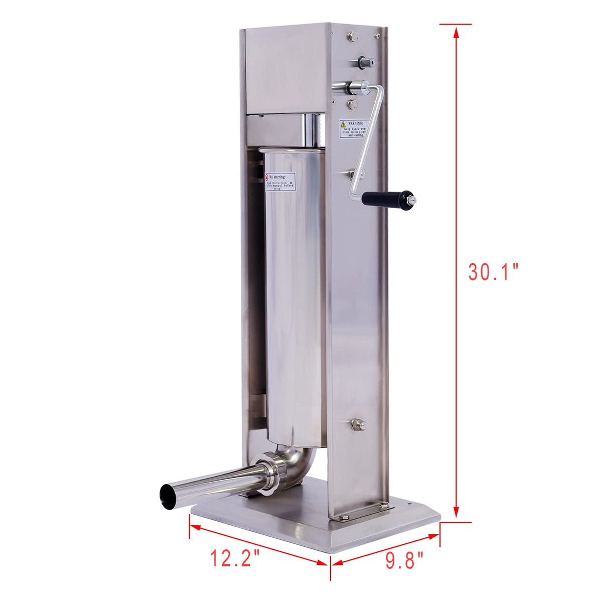 Stainless Steel Dual Speed 15lb/7L Sausage Stuffer with 4 Nozzles R65096