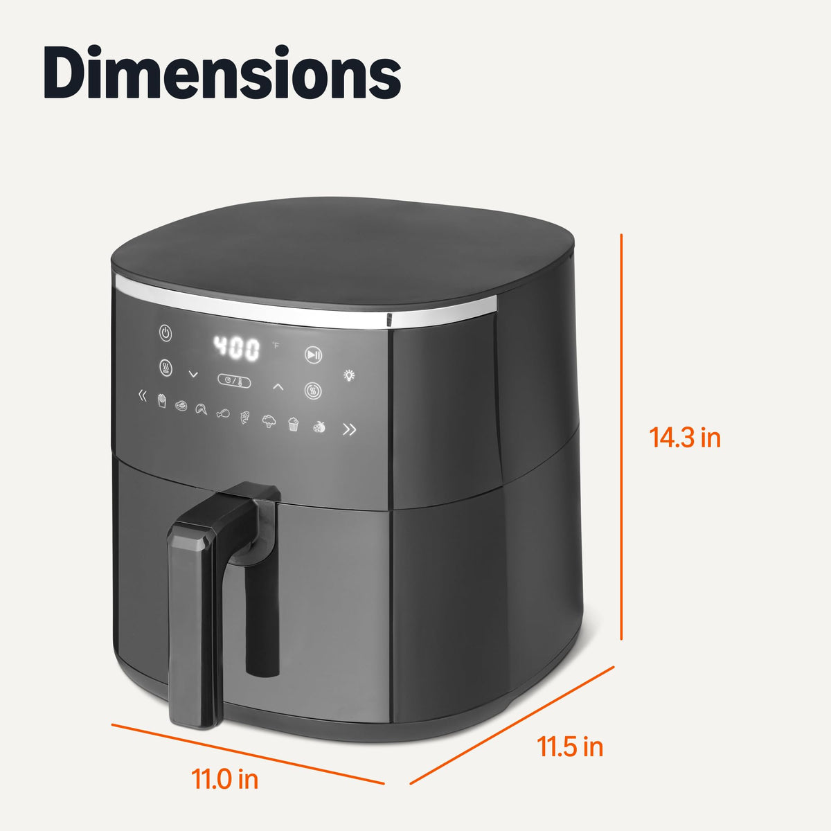 6-Quart Digital Air Fryer with Easy View Window, Black J3585