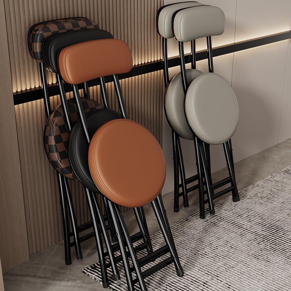 Portable Folding Cushioned Bar Stool 18 Inch Black K960