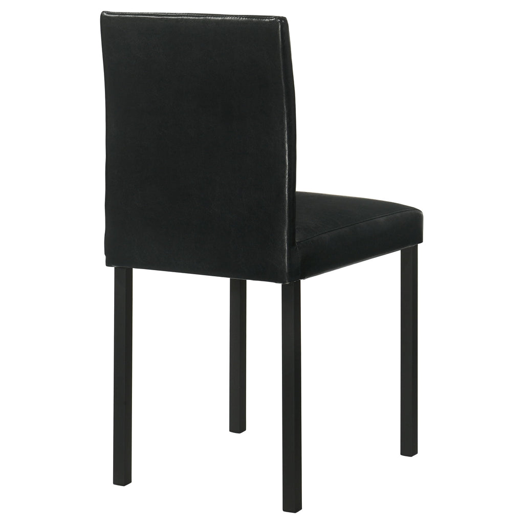 Black Faux Leather Dining Side Chair Set of 4 T589
