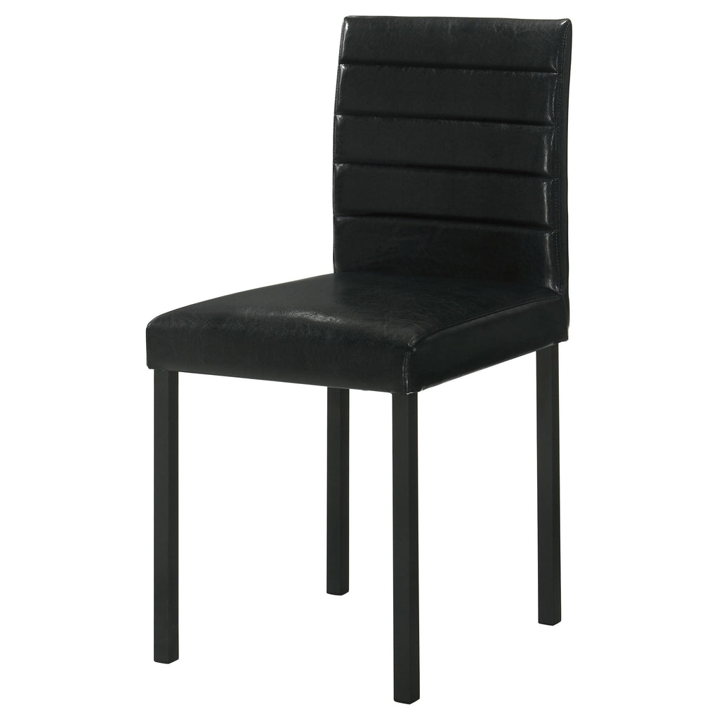 Black Faux Leather Dining Side Chair Set of 4 T589