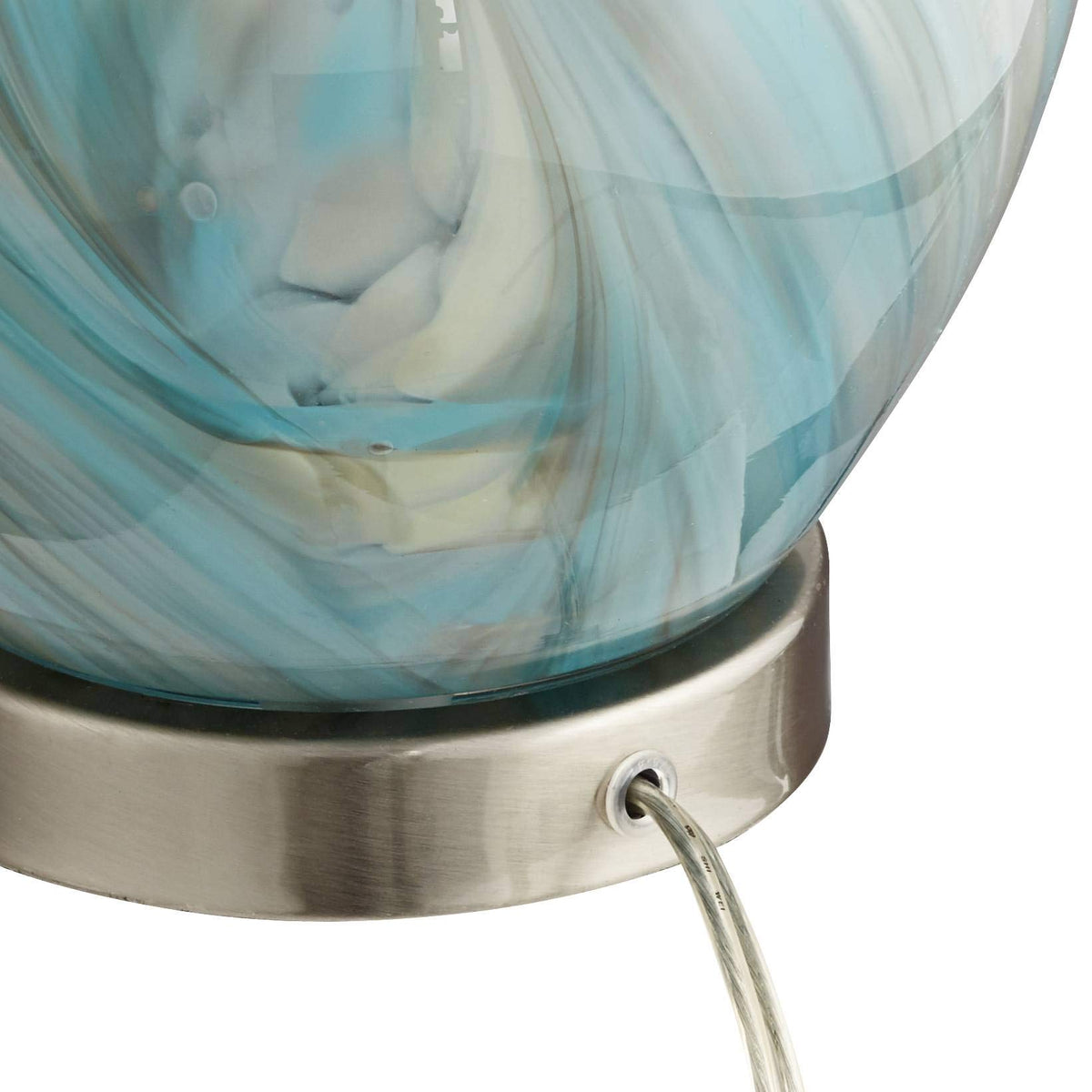 22" Blue Art Glass Table Lamp D385