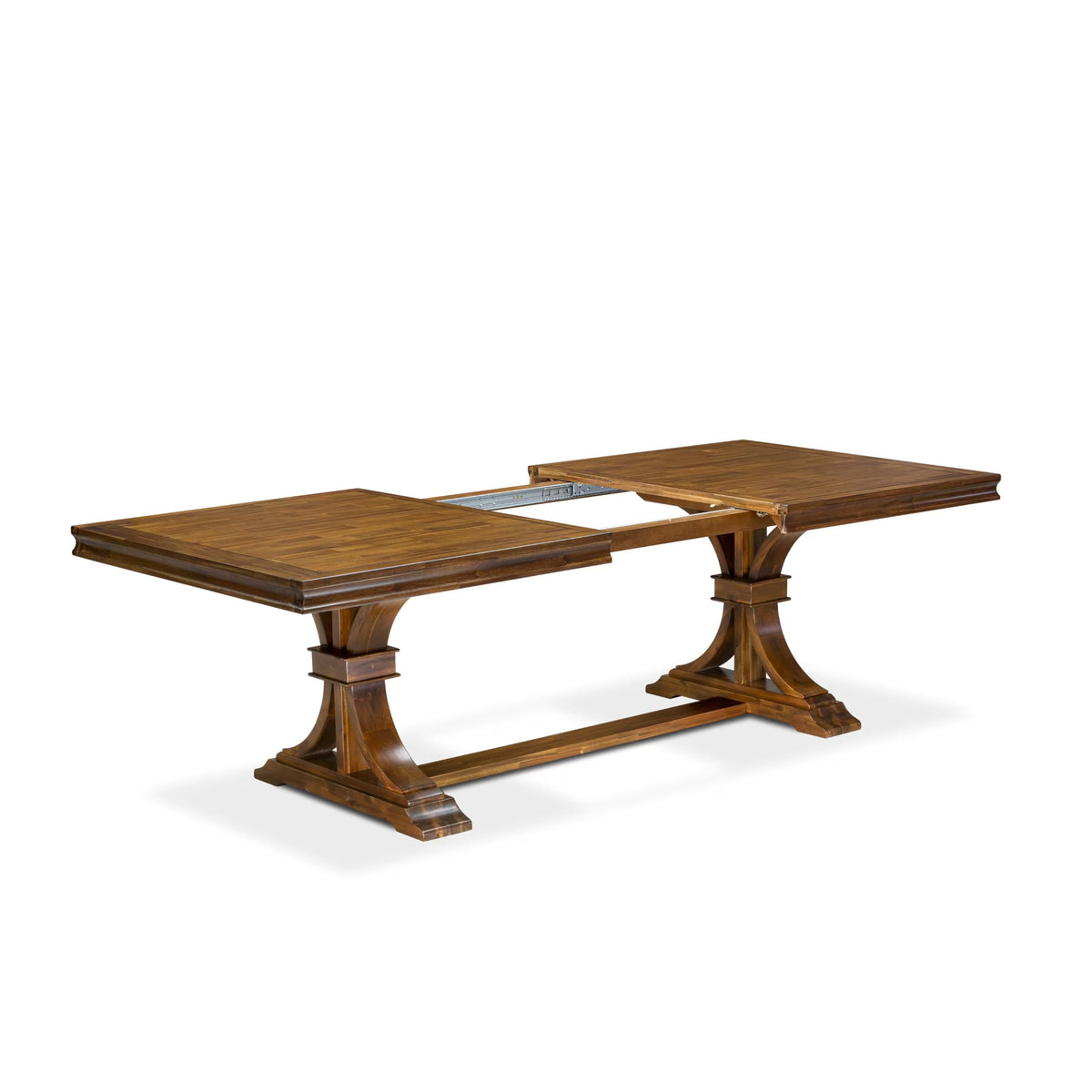 9 Piece Dining Table and 8 Beige Polyester Fabric Chairs U3988