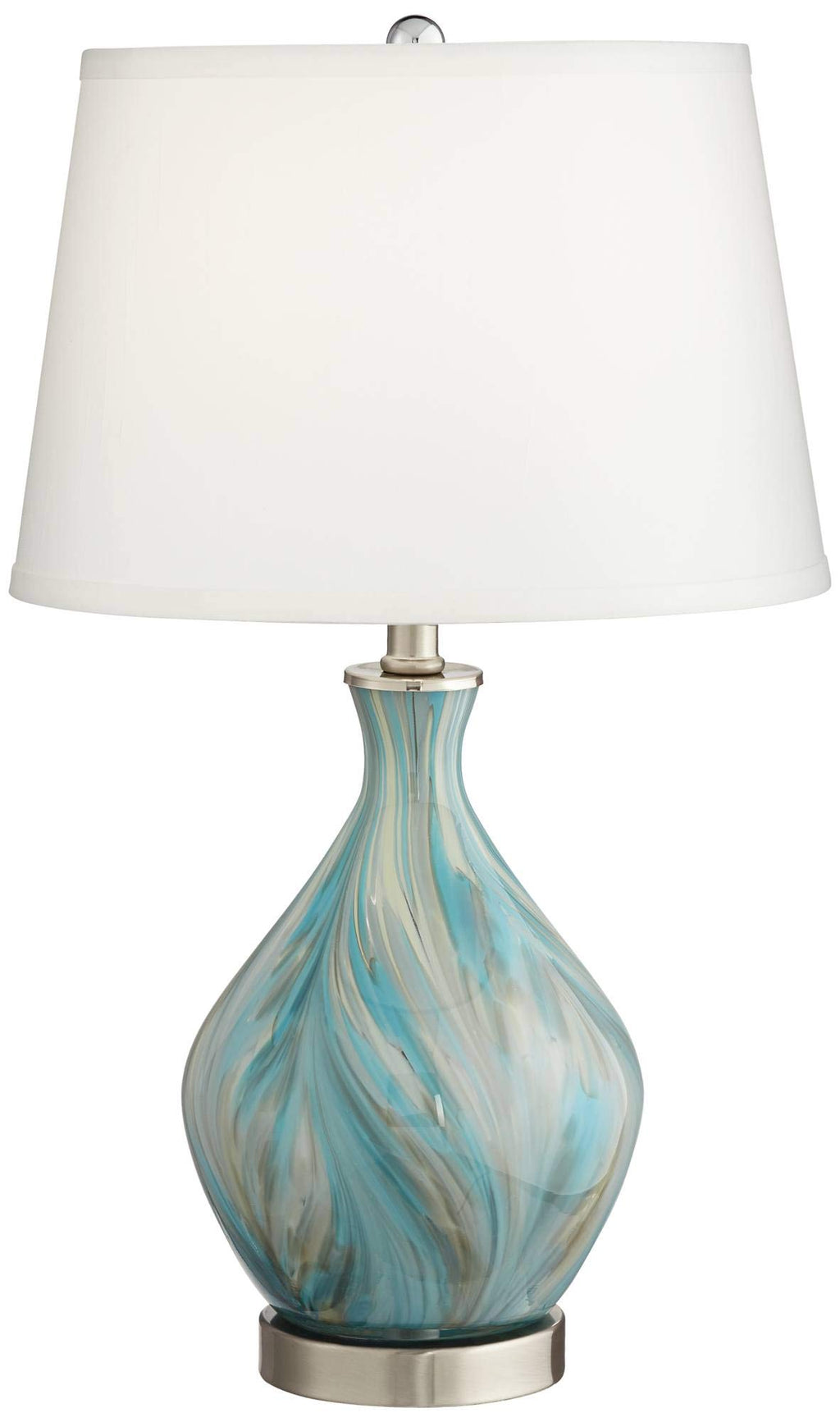 22" Blue Art Glass Table Lamp D385