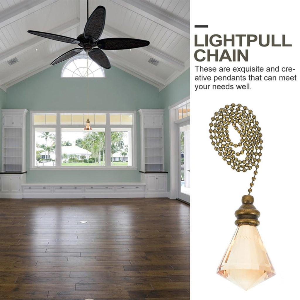 Ceiling Fan Pull Chain Crystal Pendant D6475