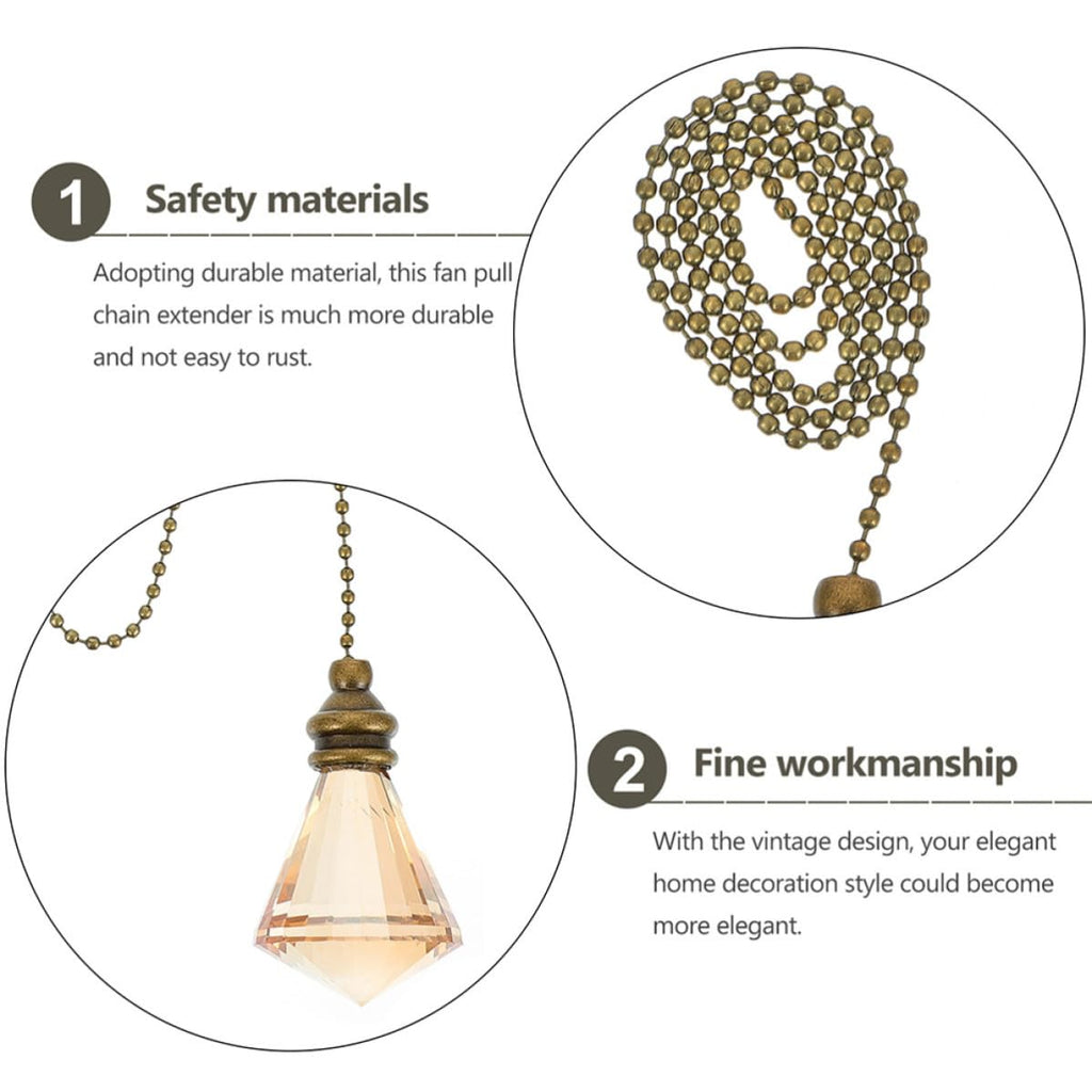 Ceiling Fan Pull Chain Crystal Pendant D6475