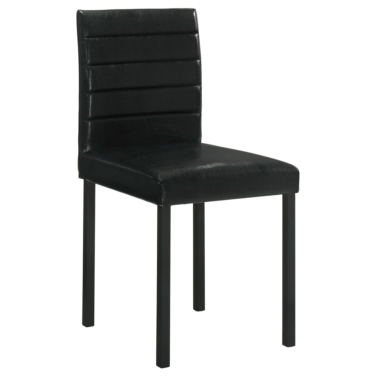 Black Faux Leather Dining Side Chair Set of 4 T589