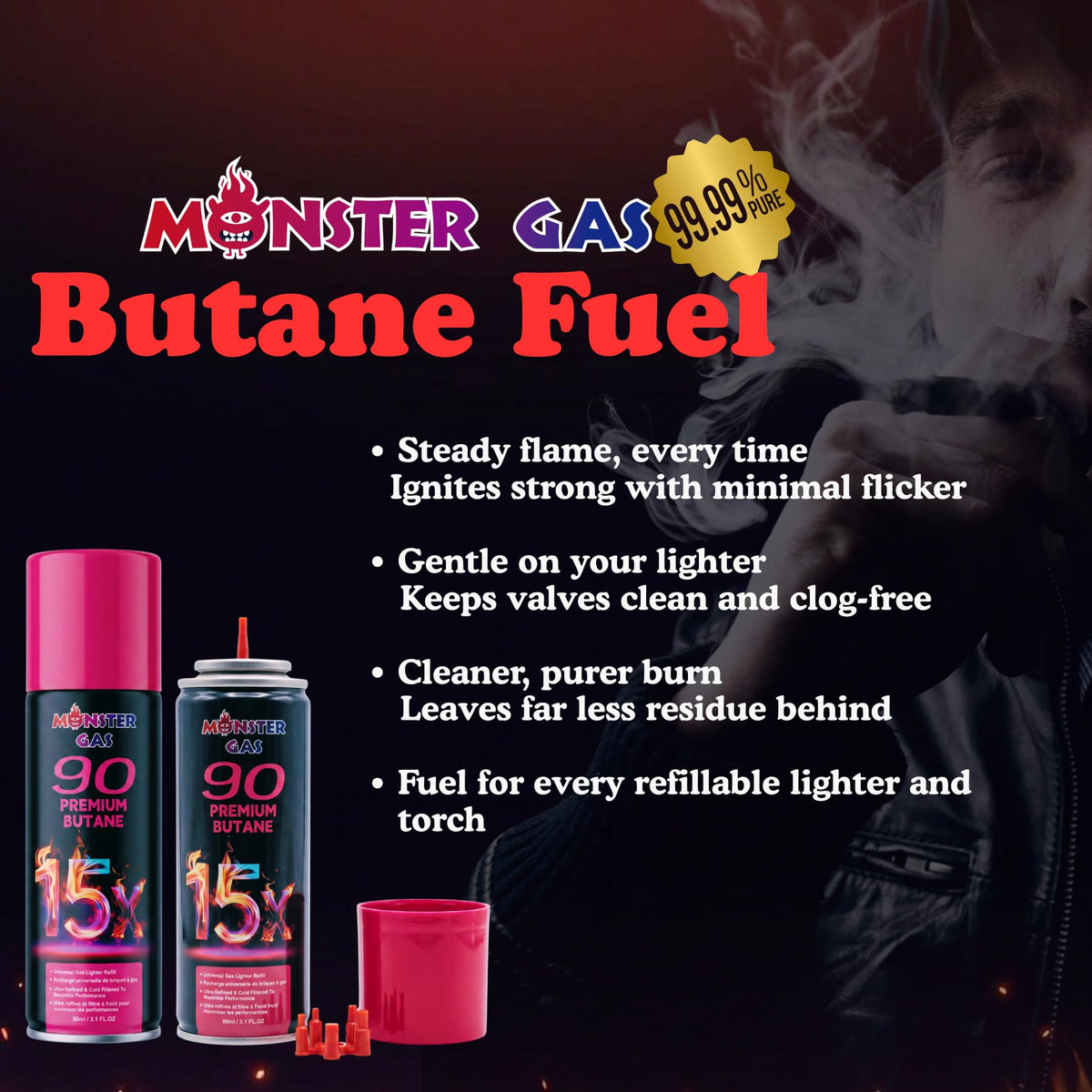15x Ultra-Pure Butane Fuel Canisters 90ml K237