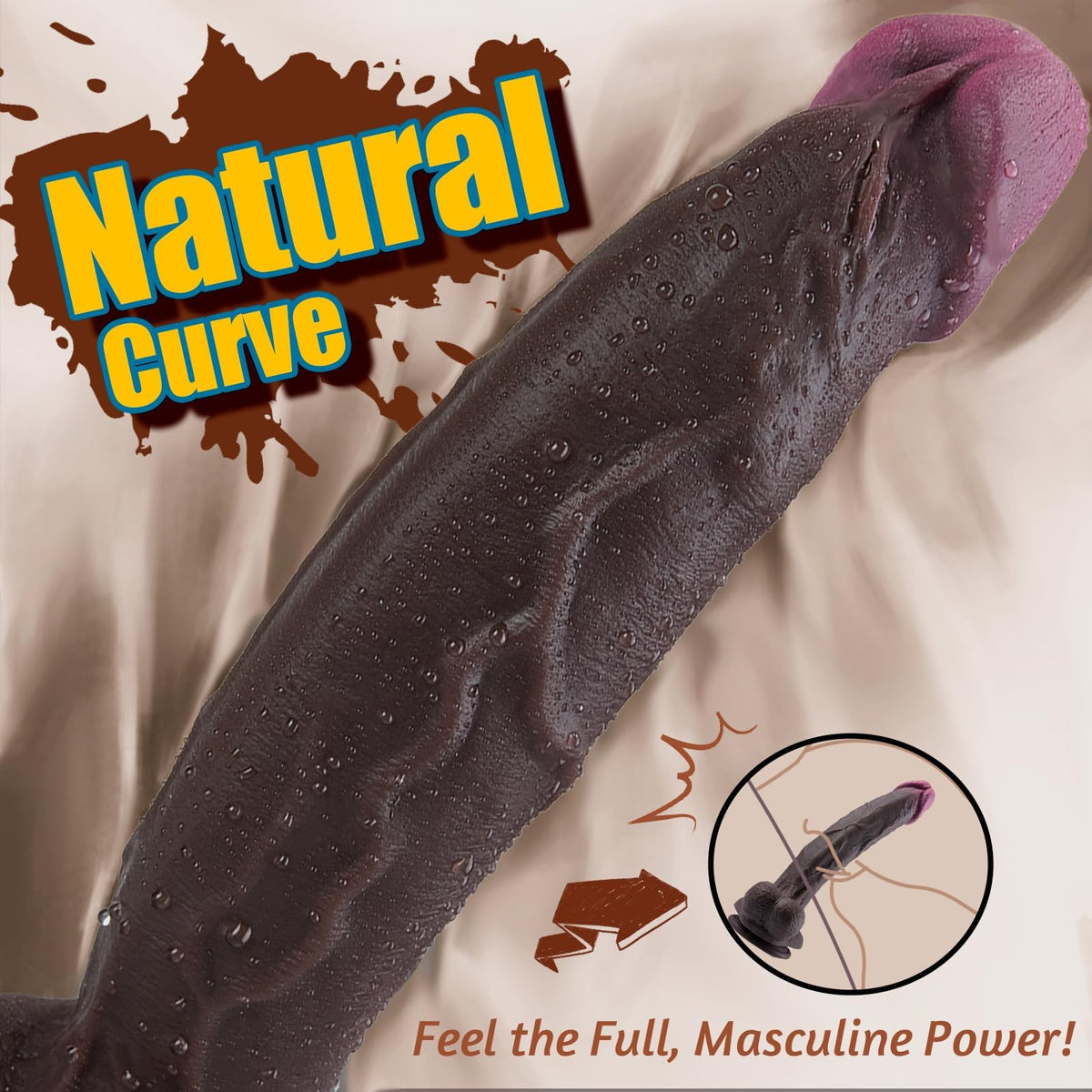 12" Thick Black Dildo Q52158