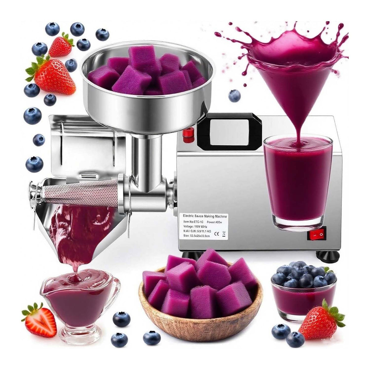 450W Stainless Steel Electric Tomato Strainer T17714