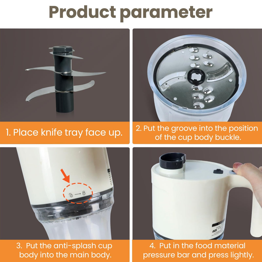 4-in-1 Waterproof Cordless Electric Vegetable Slicer Set E3336