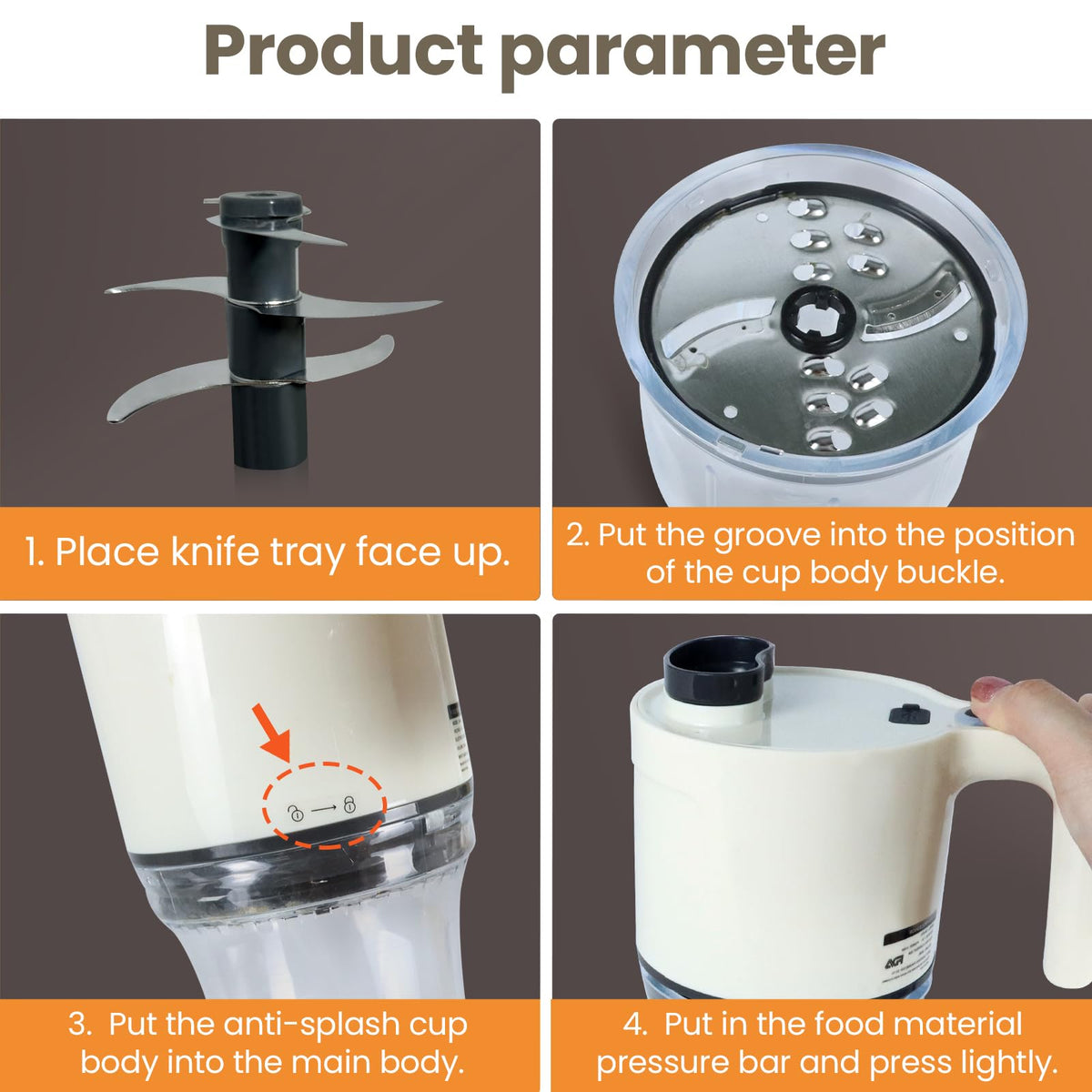 4-in-1 Waterproof Cordless Electric Vegetable Slicer Set E3336