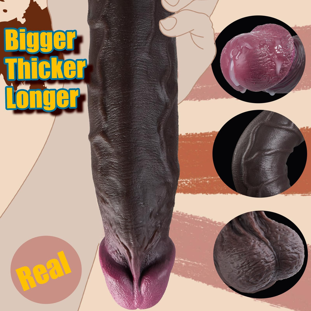 12" Thick Black Dildo Q52158