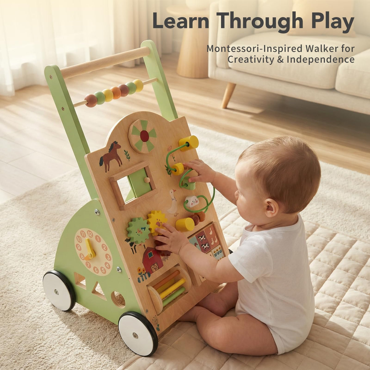 Wooden Baby Push Walker O719