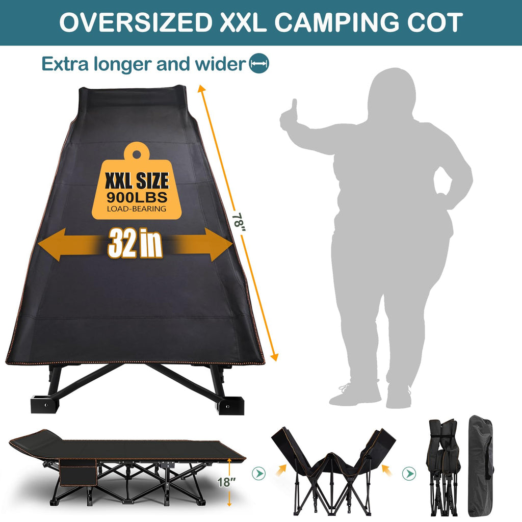 Oversized Folding Camping Cot with Carry Bag Q58648