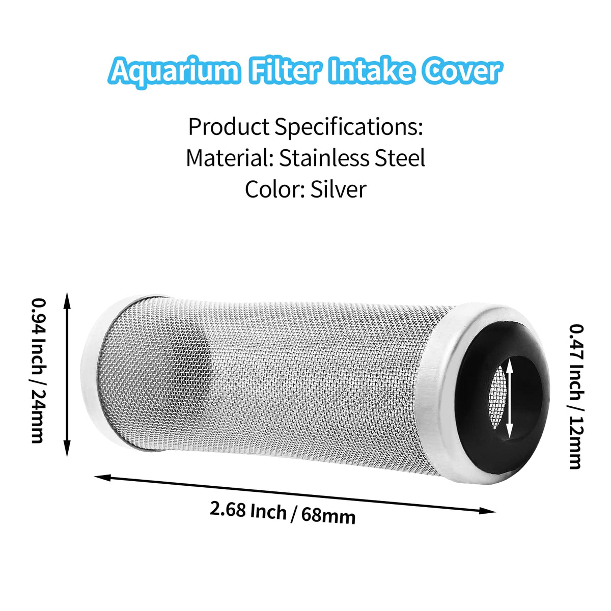 Stainless Steel Aquarium Filter Intake Cover 12mm E889