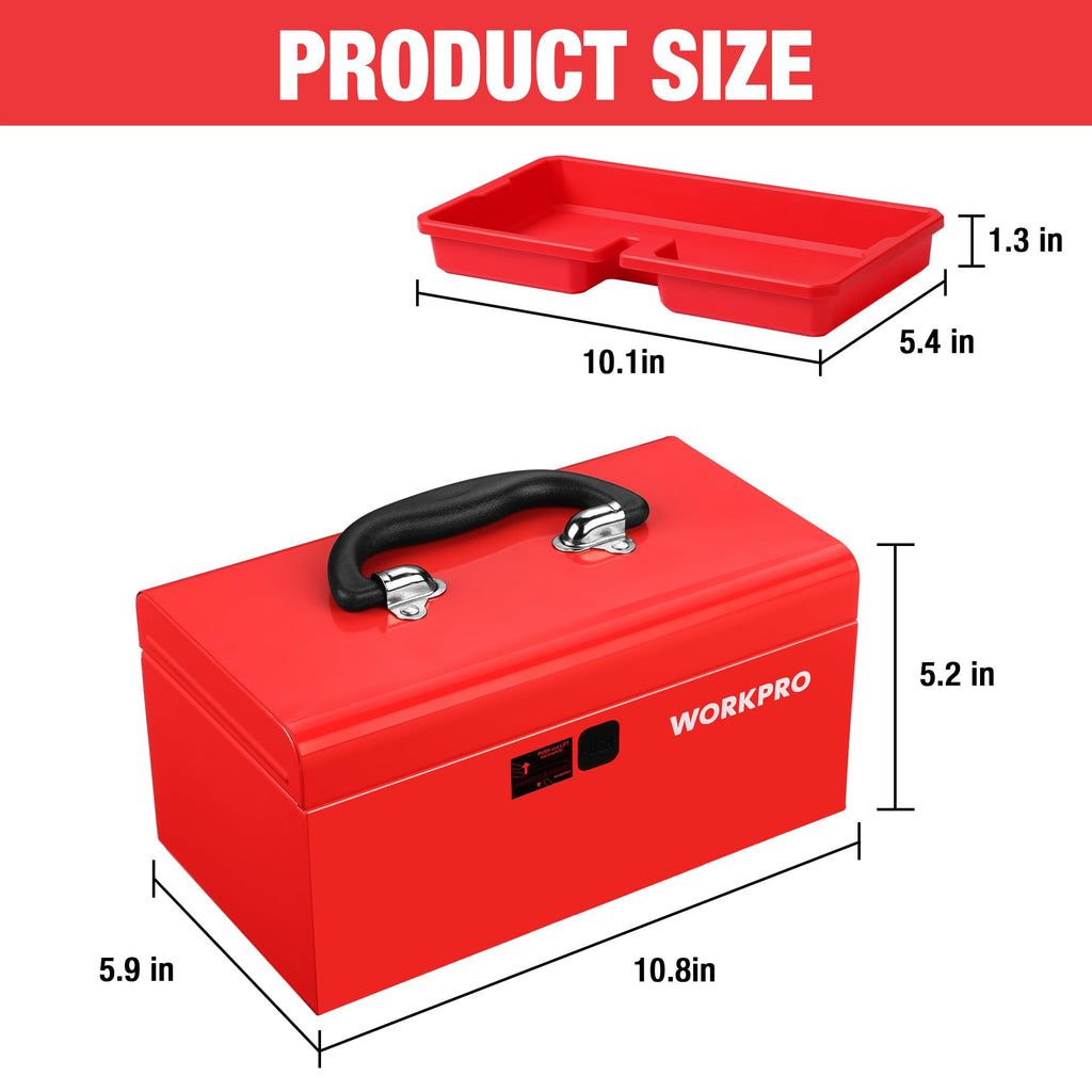10.8" Mini Metal Tool Box with Removable Tray G390547