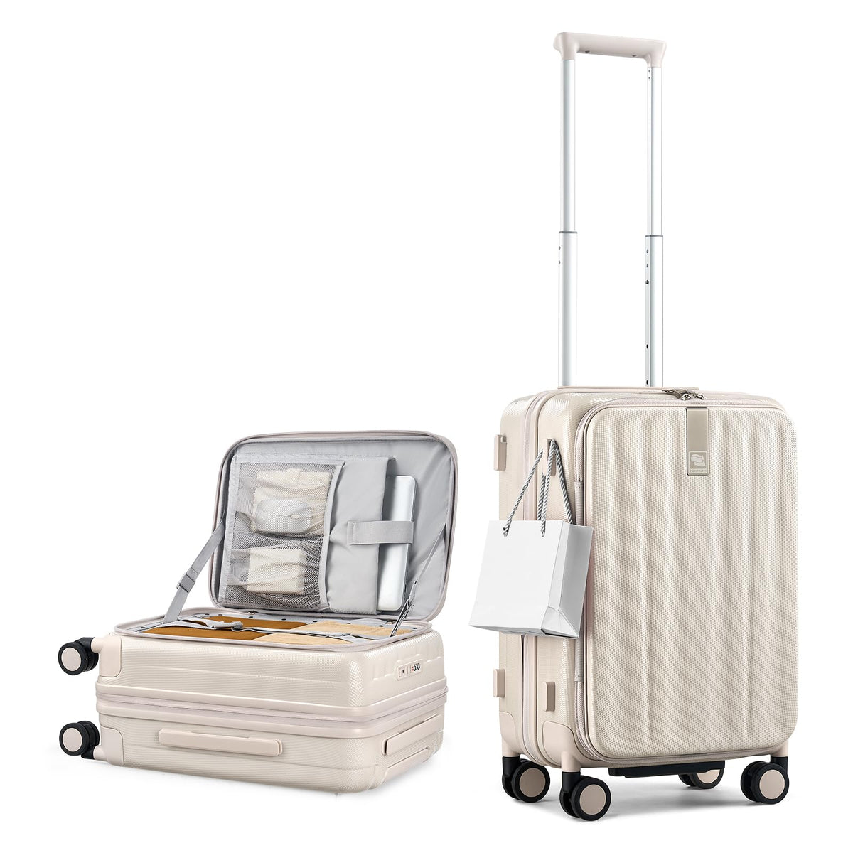 20 Inch Expandable Carry On Hard Shell Suitcase with Wheels I88912