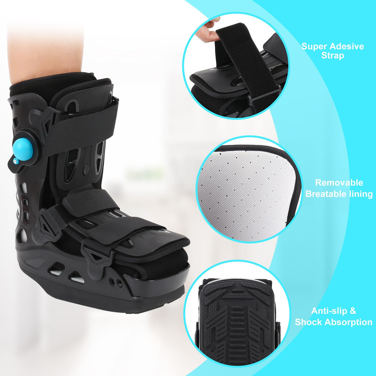 Inflatable Walker Fracture Boot Medical Short Air Cam Walker Brace Small N7508