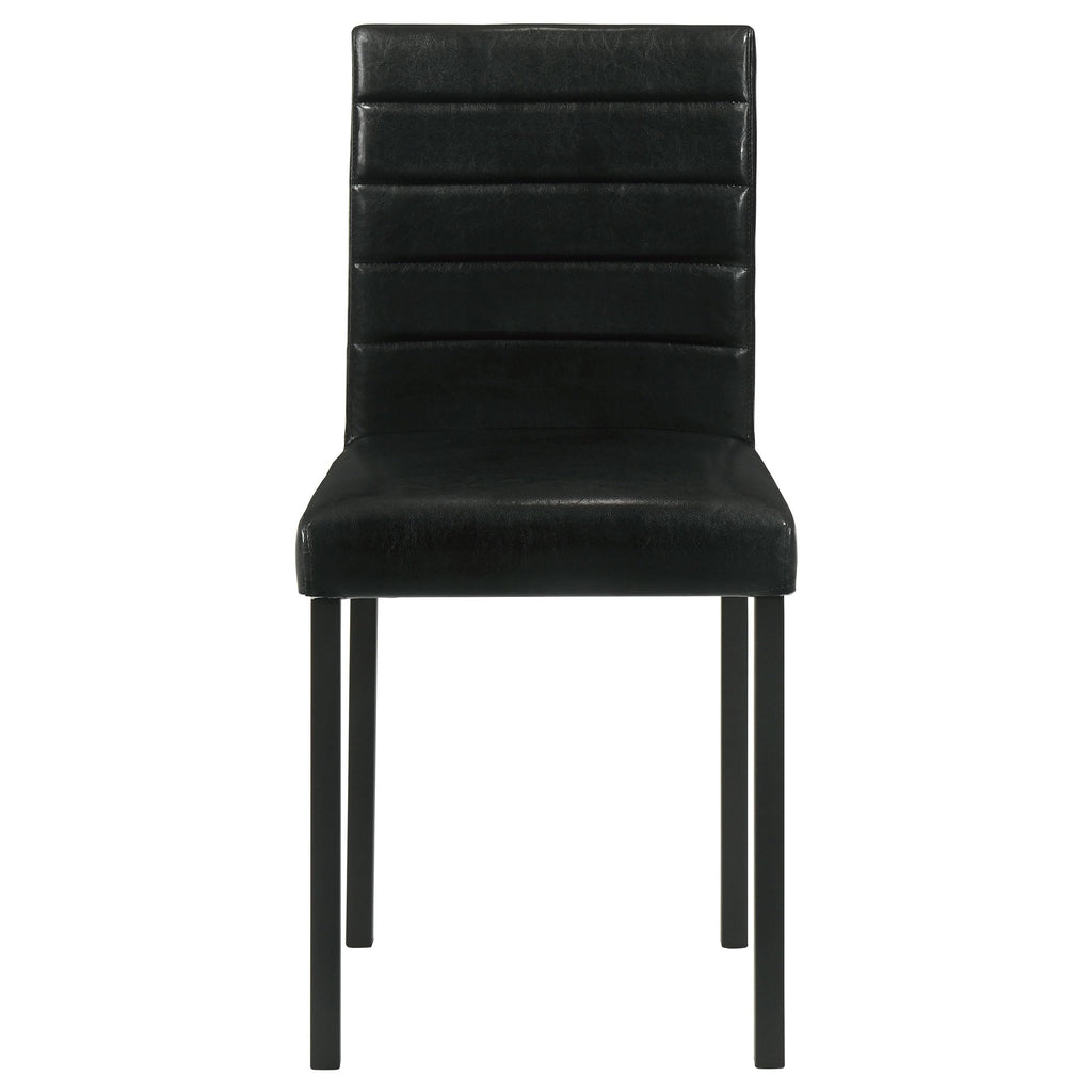 Black Faux Leather Dining Side Chair Set of 4 T589